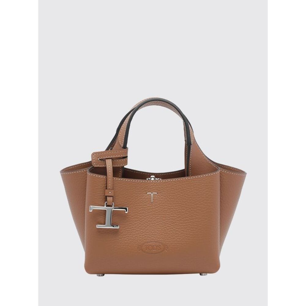 Tod's Women Small Grained Leather Handbag Tod's With Flared Design And Charm